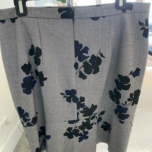Ann Taylor Gray Skirt with Blue and Black Pattern